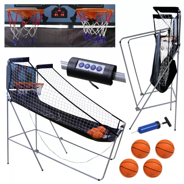 Basketball Arcade Game Double Electronic Hoops shot 2 Player Foldable Indoor