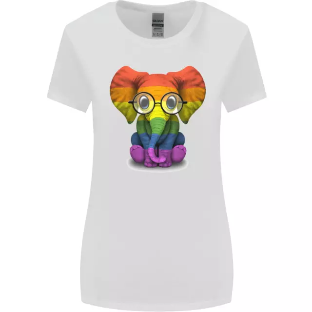 Lgbt Elefante Gay Pride Giorno Consapevolezza Donna più Ampia Taglio T-Shirt