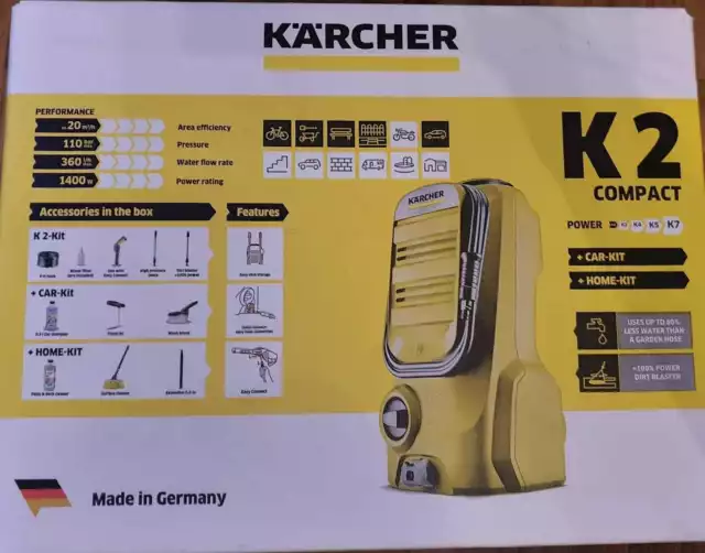 Karcher K2 Compact Car & Home Pressure Washer 110 bar