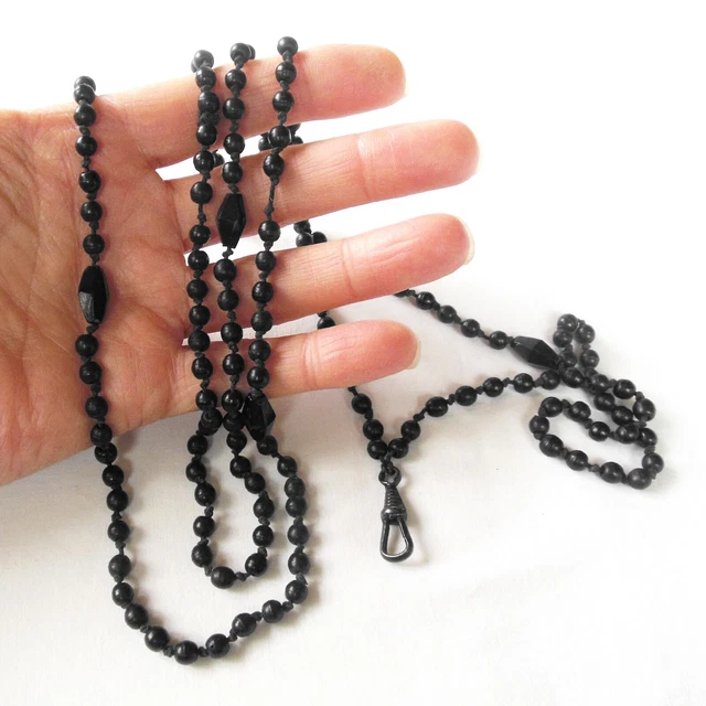 Collier Ancien En Jais - Modèle Jet Necklace - Style Antique - Occasion