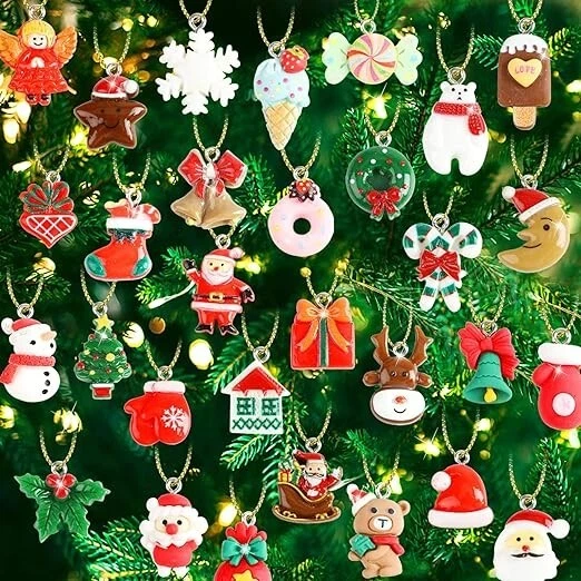 42 pcs Mini Christmas Ornaments, Miniature Resin Christmas Tree Ornaments for