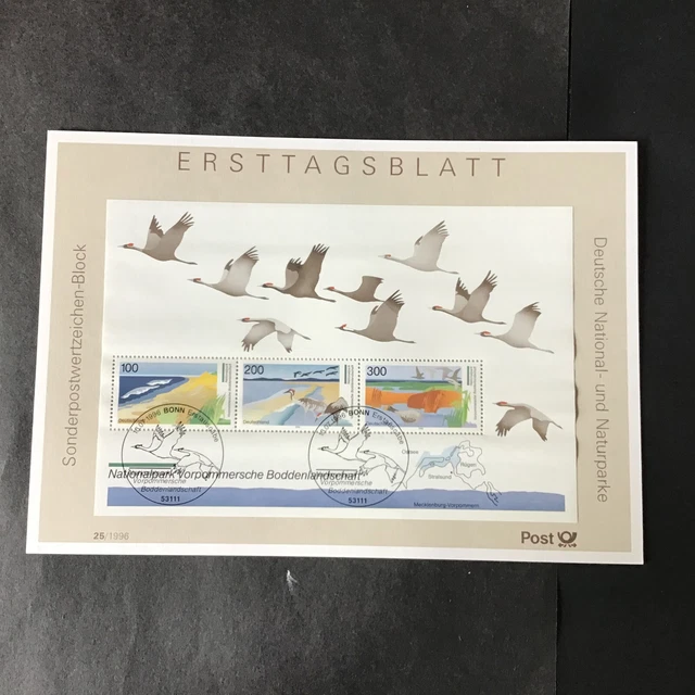 Bund: ETB 25/1996 - Mi.-Nr. 1871-1873 - Block 36 - Nationalpark Vorpommern