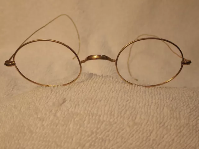 14K Solid Gold 1880 "Certified" Oval Eyeglasses Frame Great Condition