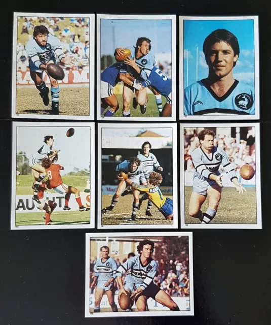 1983 Scanlens Cronulla Sharks Rugby League Stickers Dane Sorensen,Mick Mullane