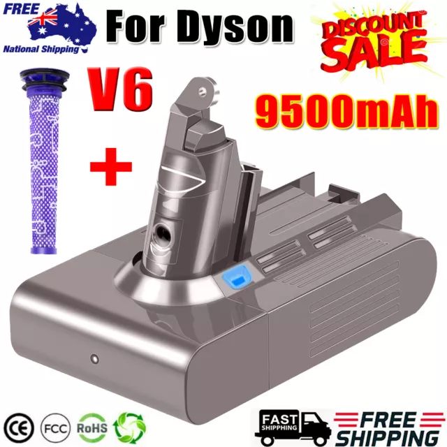 9500mAh For Dyson V6 Battery Animal DC58 DC59 DC61 DC62 Absolute SV03 SV06 SV09