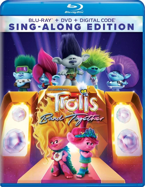 TROLLS BAND TOGETHER (Blu-ray+DVD+Digital Code, 2024) New Release $16.