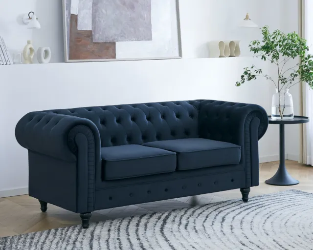 2 or 3 Seater Sofa Range Chesterfield Style Luxury Velvet Grey Green Blue