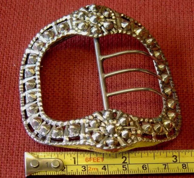 Massive Antique ,Ornate Solid Silver Buckle -Completely undamaged