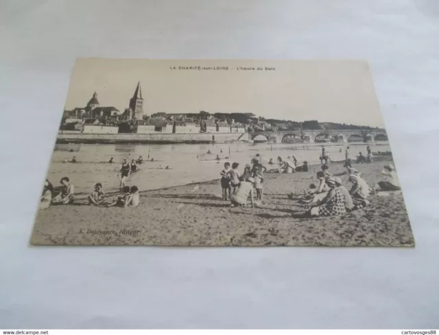 Cpa  58 La Charite Sur Loire Nievre L Heure Du Bain Tres Animees