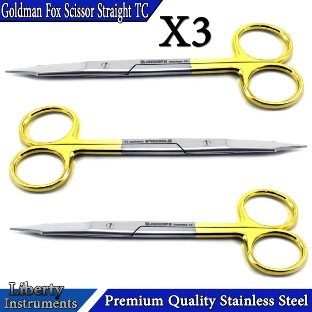 Goldman Fox Scissors TC Surgical 13cm Straight Tissue Trimming Cutting Shears CE