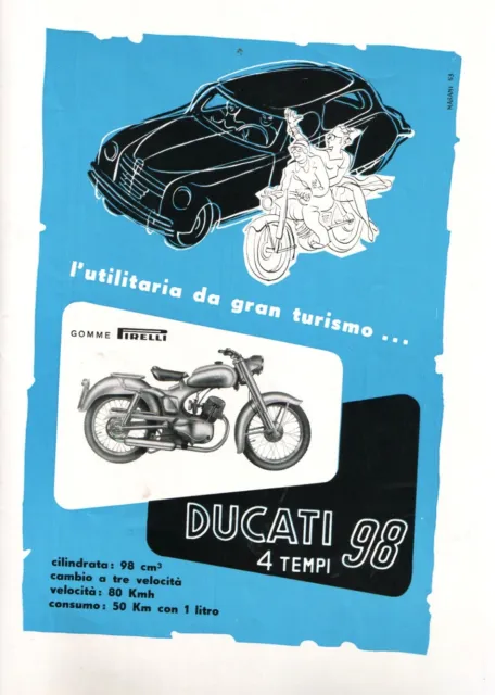 old ADVERT MOTORBIKE DUCATI 98 ITALIAN MOTORBIKE