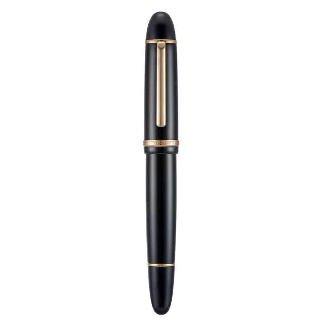 Jinhao X159 Black Acrylic Fountain Pen Size 8 Fine Nib Gold Trim Classic Desi...