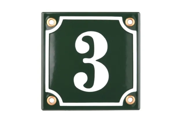 Porcelain address plaque 4x4″ customisable handcrafted enamel house number sign