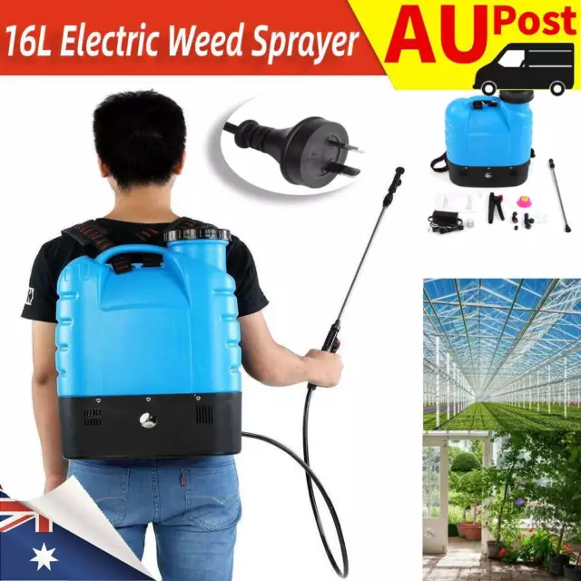 16L Electric Pressure Sprayer Backpack Rechargeable 12V Battery Farm Garden Weed