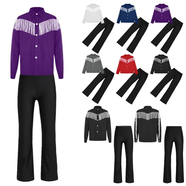 Kids Girl's Dance Suit Sets Unisex Top With Bell Bottoms Pants Halloween Sports