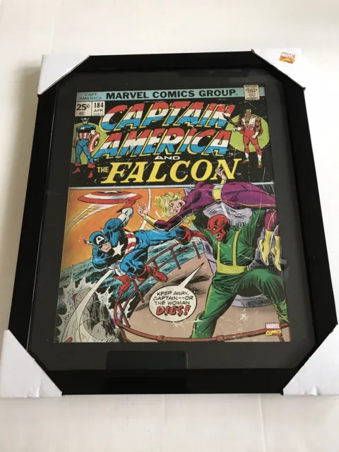 Artissimo Marvel Framed Art Print Captain America & The Falcon #184 Comic Cover