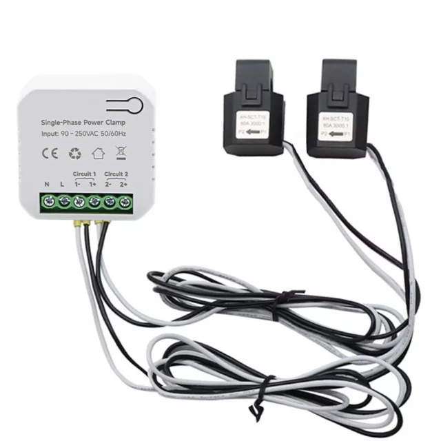 Dual Channel WiFi Energy Meter 80A AC110V 220V Efficiently Monitor Power Usage