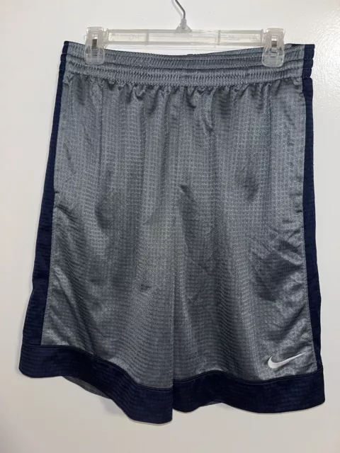 Mens Nike Athletic Basketball Shorts Gray And Navy Size Large
