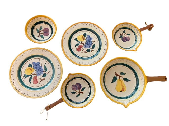 VTG Stangl Pottery Mixed Lot *Fruit* Pattern 6 Pieces Dishes Bowls Skillets
