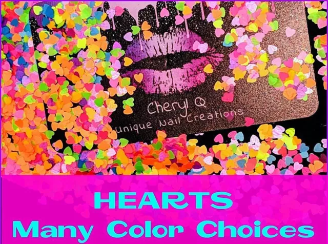 ❤HEART Shape~U Choose Color❤Nail Art•Acrylic•Gel•Body Art•Face•Festival•USA