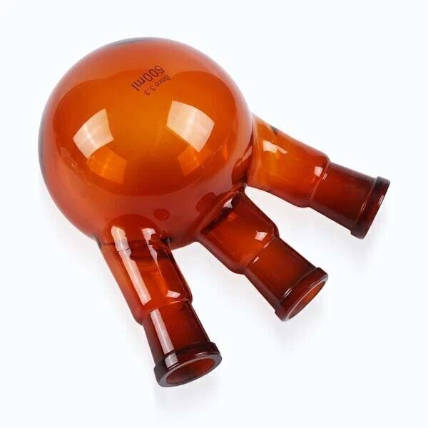 3 neck Science round bottom Chemistry flask glassware Brown Laboratory 5-1000ml