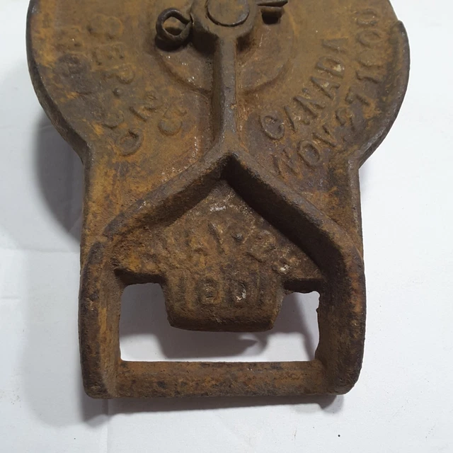 1 Antique Vintage Myers Sure Grip Barn Door Roller Cast Iron Louden Porter 3
