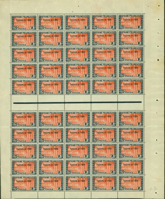 French Colony Inini 1932- MNH stamps.Yvert Nr.: 28. Sheet of 50. (EB) AR1-01210