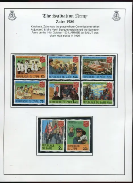 1980 Zaire Salvation Army Proofs, Perf Stamps & Fdc Muh