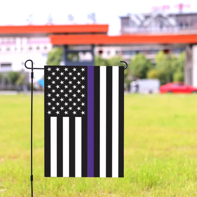 Police Garden Flag American Patriotic Outdoor Vertical Honoring Thin Line