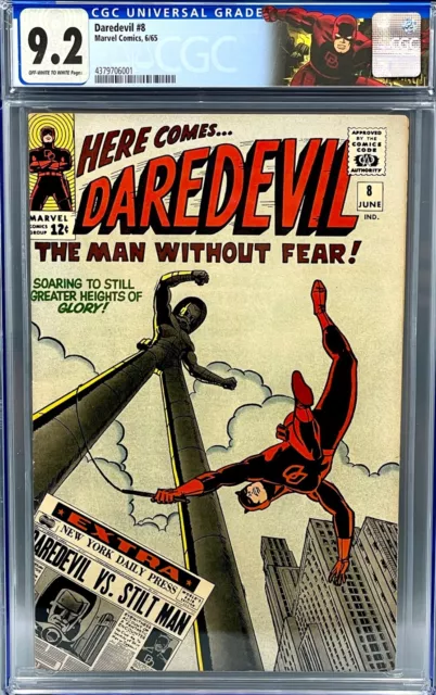 Daredevil 8 CGC 9.2 1st Stiltman! Iconic Wally Wood cover! Custom Label!