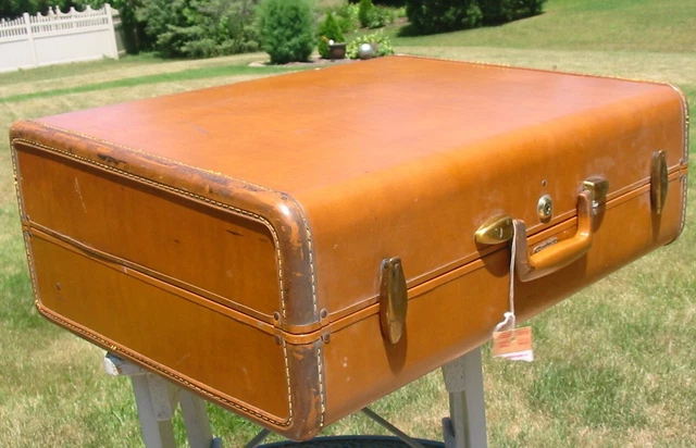 Vtg Samsonite Hard Shell Wardrobe Suitcase Luggage Brown XL Shwayder Bros Trunk