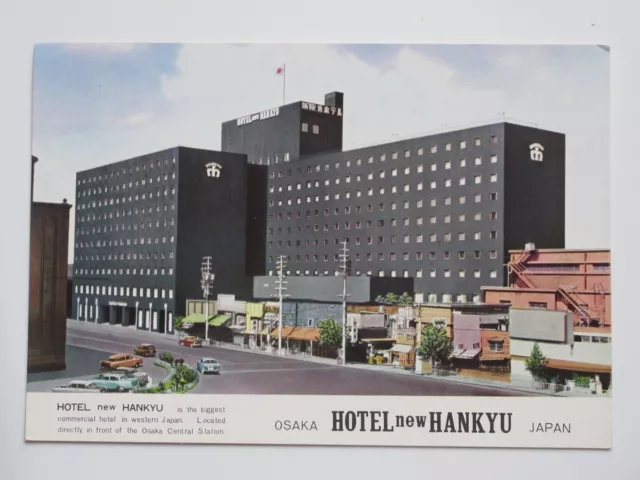 Hotel New Hankyu in Osaka JAPAN Vintage Continental Chrome Postcard