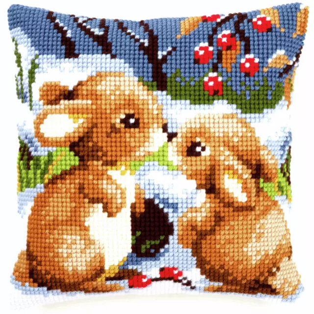 Vervaco Cross Stitch Kit: Cushion: Snow Rabbits