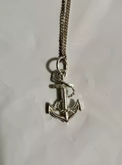 925 Sterling Silver Anchor Pendant Necklace - Arcadia