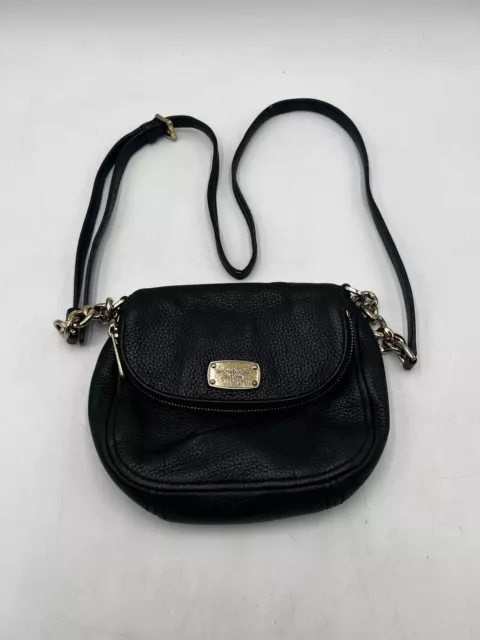 MICHAEL KORS BEDFORD Flap Crossbody Bag Leather Gold Chain Handle