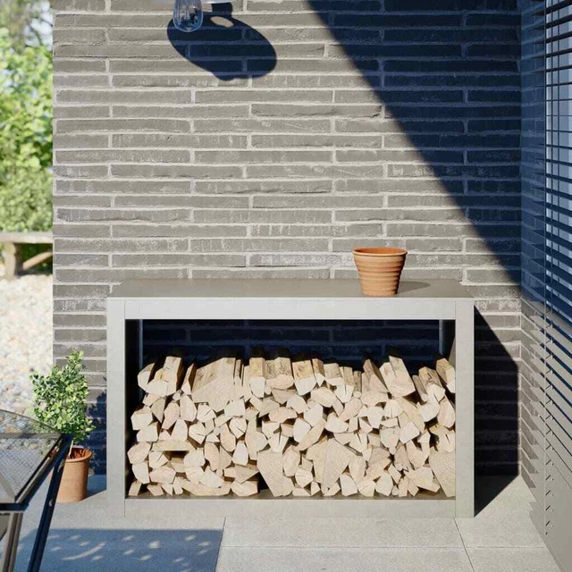 Cestino Porta Legna Aufun In Acciaio Nero A Forma Di U – 45x38x40 Cm, Moderno E Resistente, Per Camino O Stufa