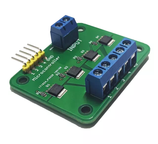 Quad/Tri MOSFET Breakout 30V 15A Low Resistance, High Power, PWM Support, Qualit