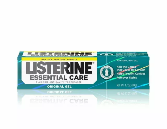 Listerine Fluoride Toothpaste Anticavity Remove Stain Mint Gel 4.2oz Pack of 24