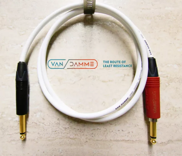 Van Damme Silent Guitar Lead Bass Instrument Cable 2 x 6.35 1/4  Mono Jack Plugs