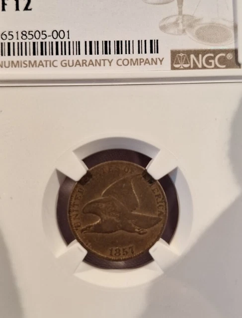 1857 flying eagle cent ngc F 12