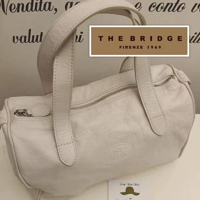 The Bridge Borsa Bauletto Pelle Bianco Ghiaccio