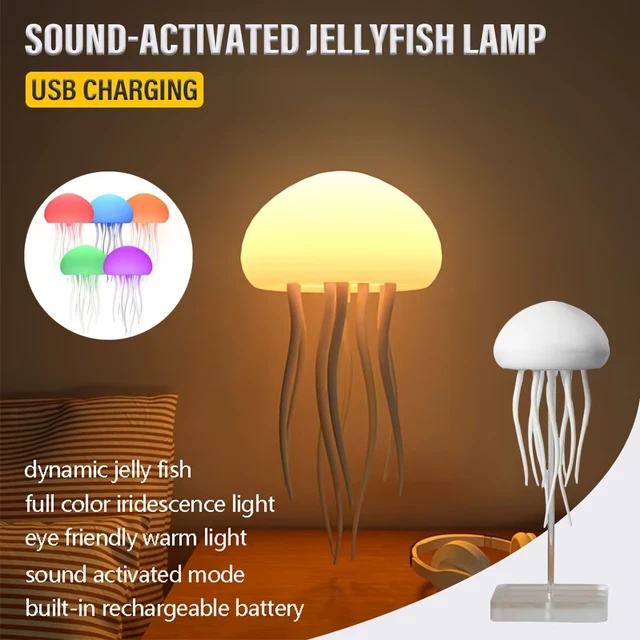 BIONIC JELLYFISH NIGHT Light,Usb Rechargeable with Voice Control ...