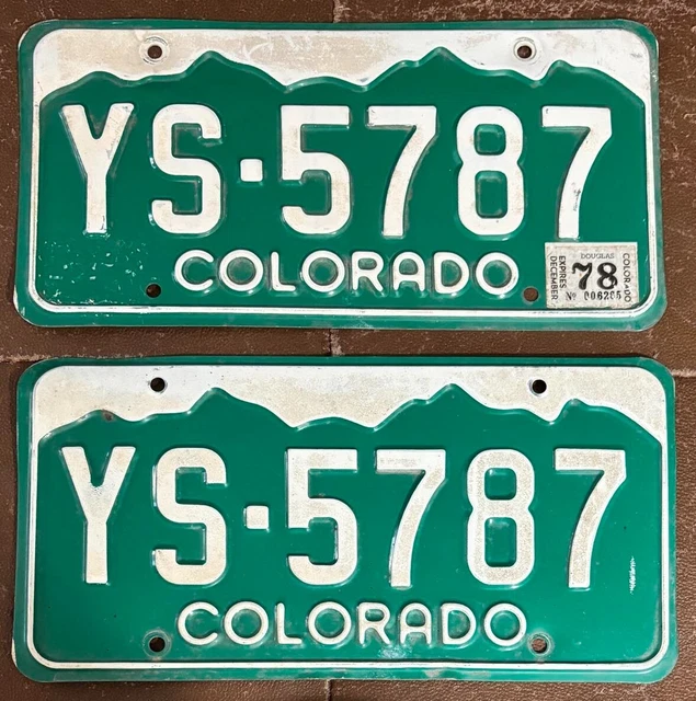 COLORADO 1978 DOUGLAS COUNTY License Plate PAIR YS5787 49.99 PicClick