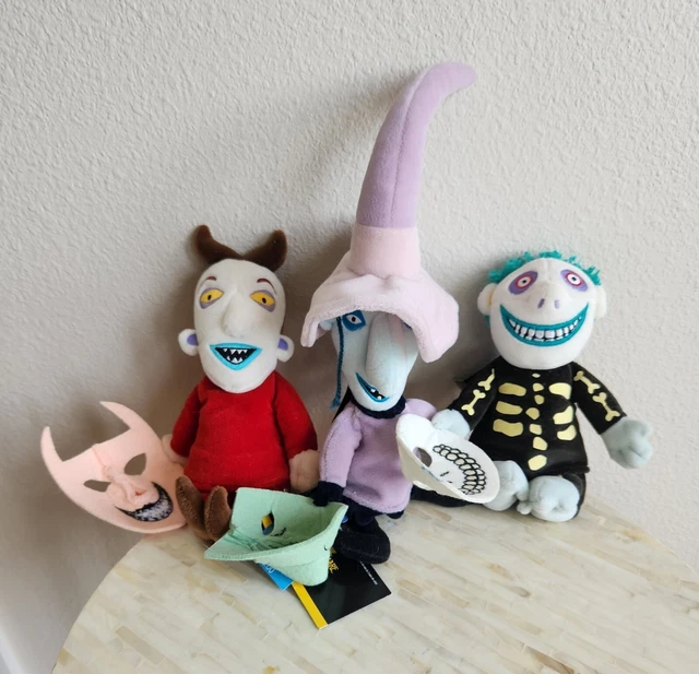 DISNEY'S NIGHTMARE BEFORE Christmas Lock Shock and Barrel Plush Set