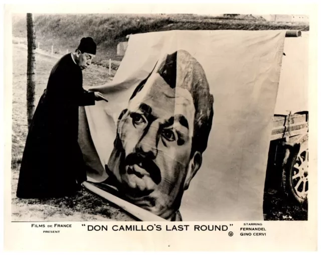 Don Carlo's Last Round Original Lobby Card Fernandel Priest Scolding Poster 1955