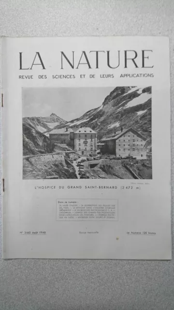 La nature n° 3160 / Août 1948 | Bon état