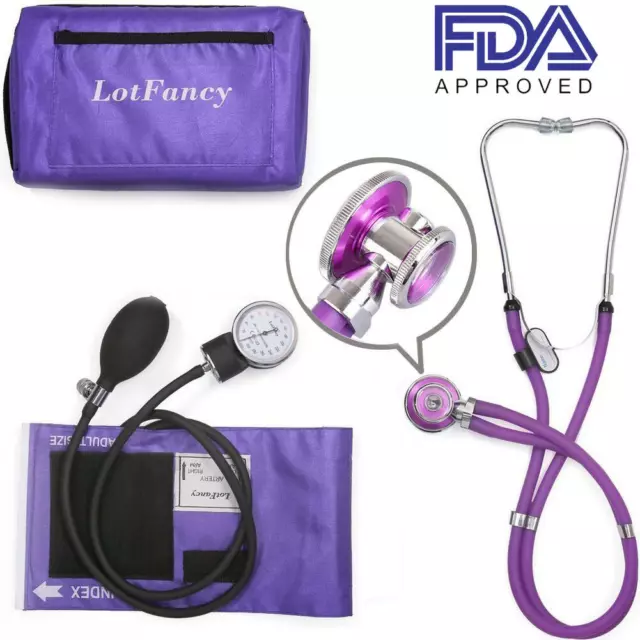 Manual Blood Pressure Dual Head Sprague Aneroid Sphygmomanometer Stethoscope Kit