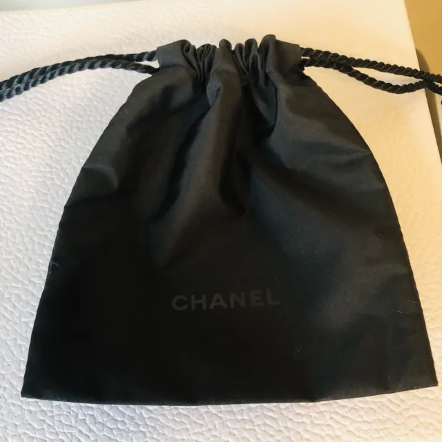 chanel black drawstring bags small