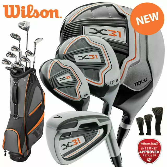 Wilson X-31 Herren Golfschläger Paket Set Linkshänder (Fahrer + 3W + 5H + 6-SW + Putter)