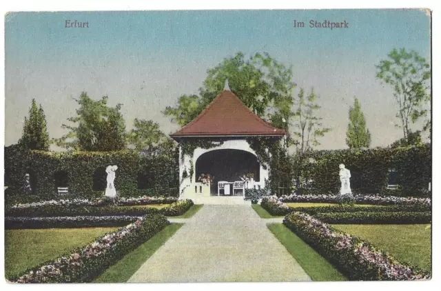 AK Erfurt, Im Stadtpark, gel. Feldpost 30.10.1915